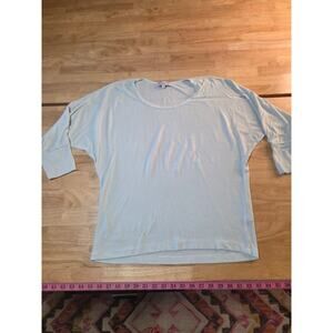 Michael Stars baby blue viscous Blends stretchy soft off the shoulder t-shirt m
